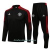 Sudadera De Entrenamiento Trajes Manchester United Cremallera De Cuarto 2021/22 Roja Negra - Hombre